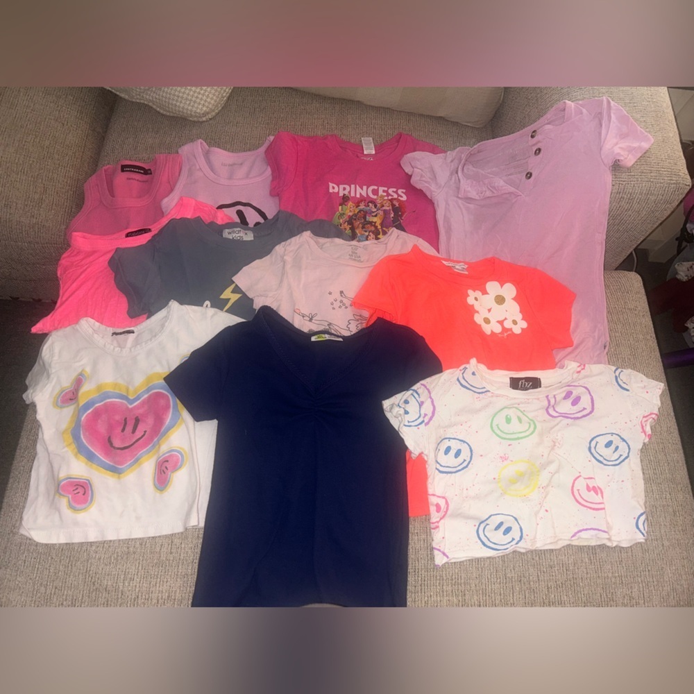 Epic Threads Girls Short Sleeve Tops - Navy, Pink, Coral & White